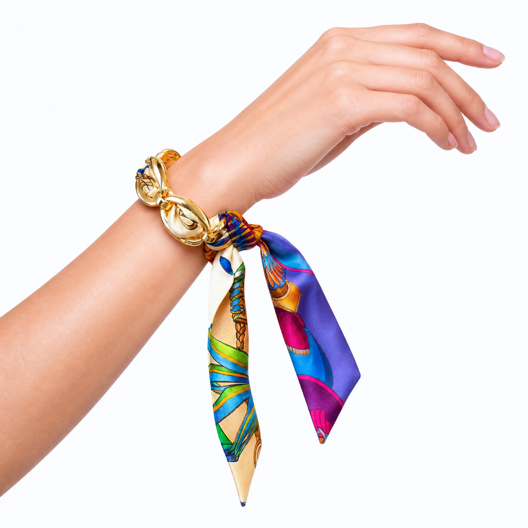 VIntage Hermes Rubans du Cheval Scarf Cuff Bracelet
