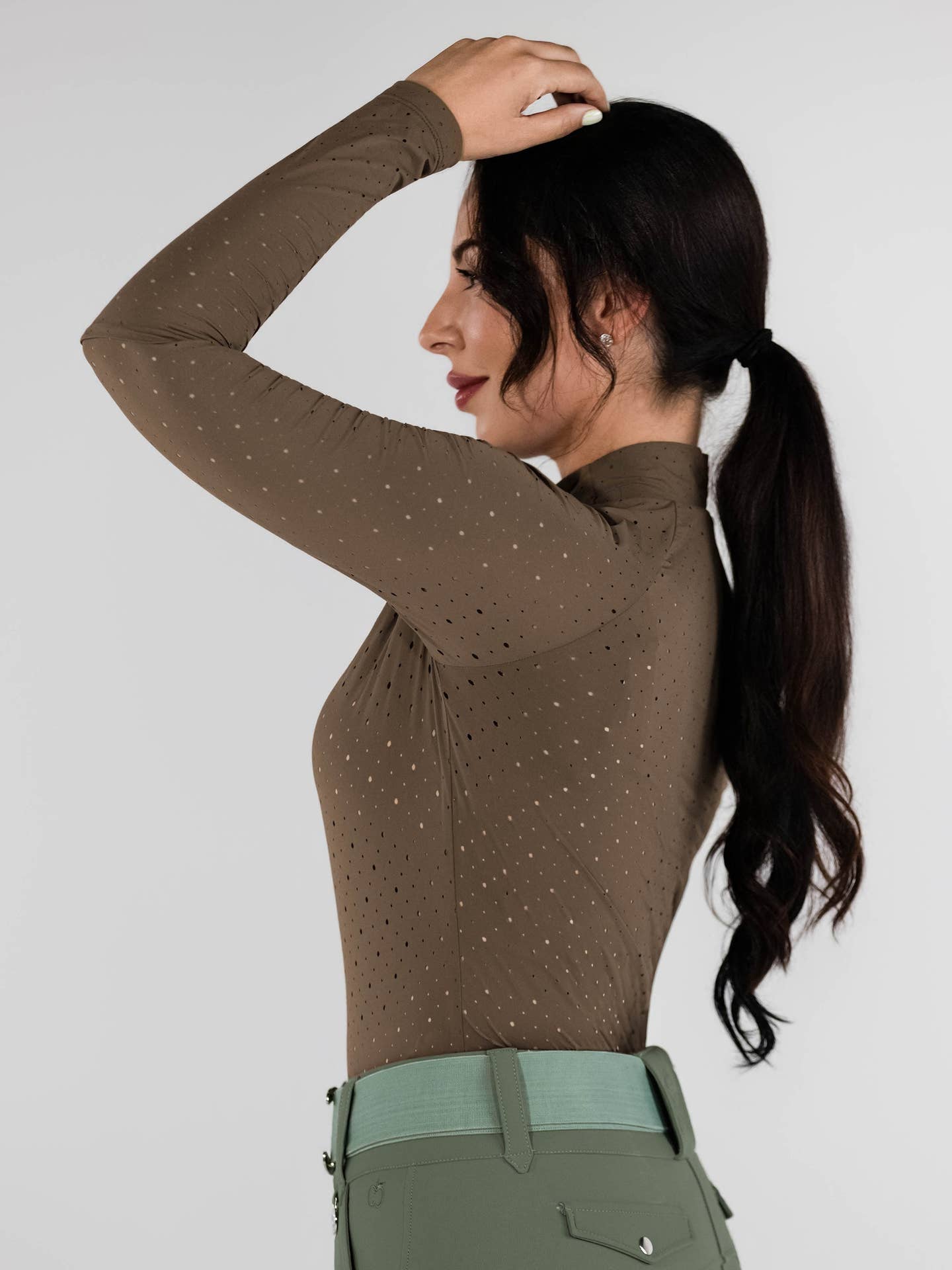 Dapplebay Dapplebay Aircut Mock Neck Ls Top-Chestnut