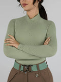 Dapplebay Aircut Mock Neck Ls Top-Sage
