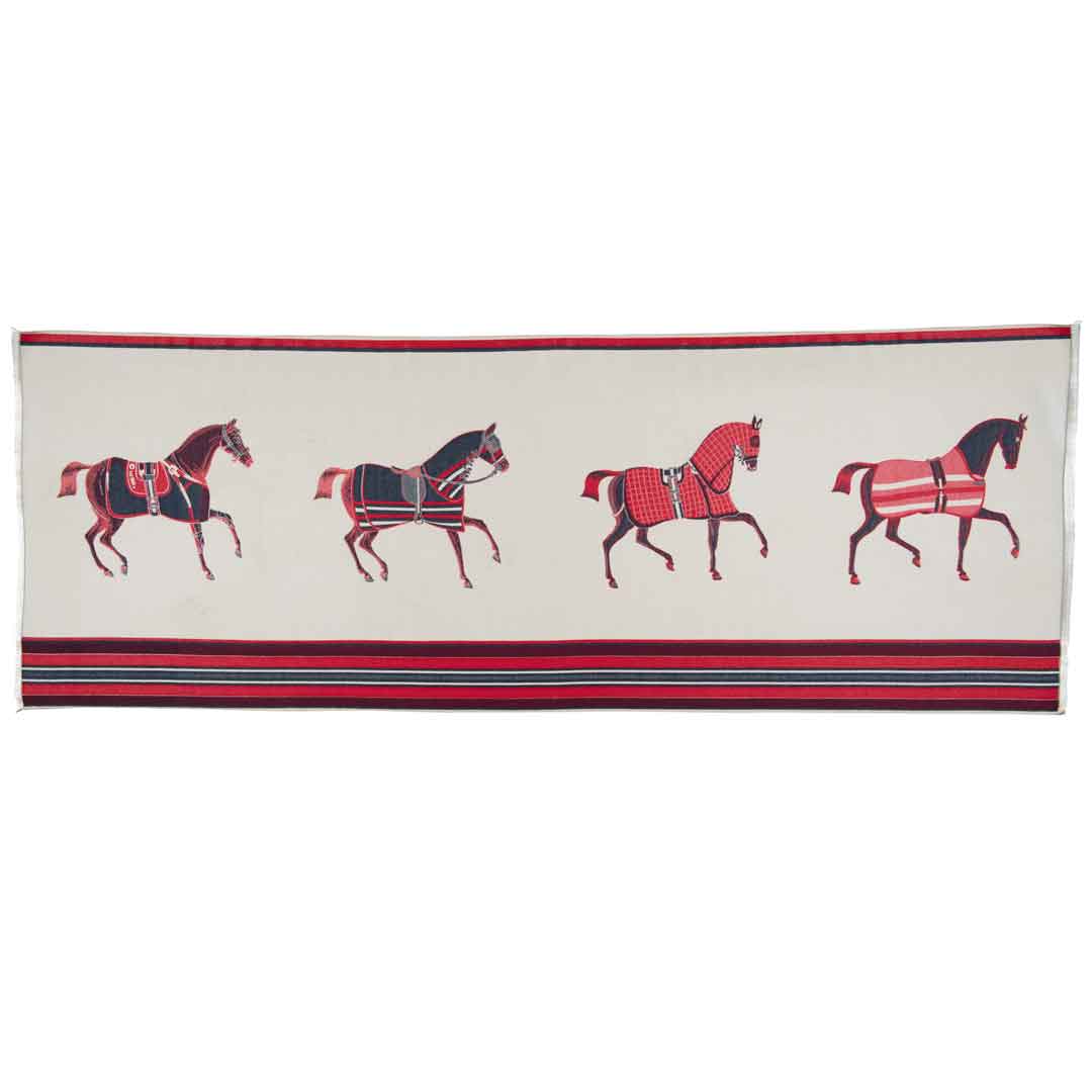 Equus -  Crimson Equestrian Motif Luxe Shawl