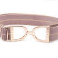 Huston x Ellany Lilac Kaylie 1.5" Rose Gold Stirrup Elastic Belt
