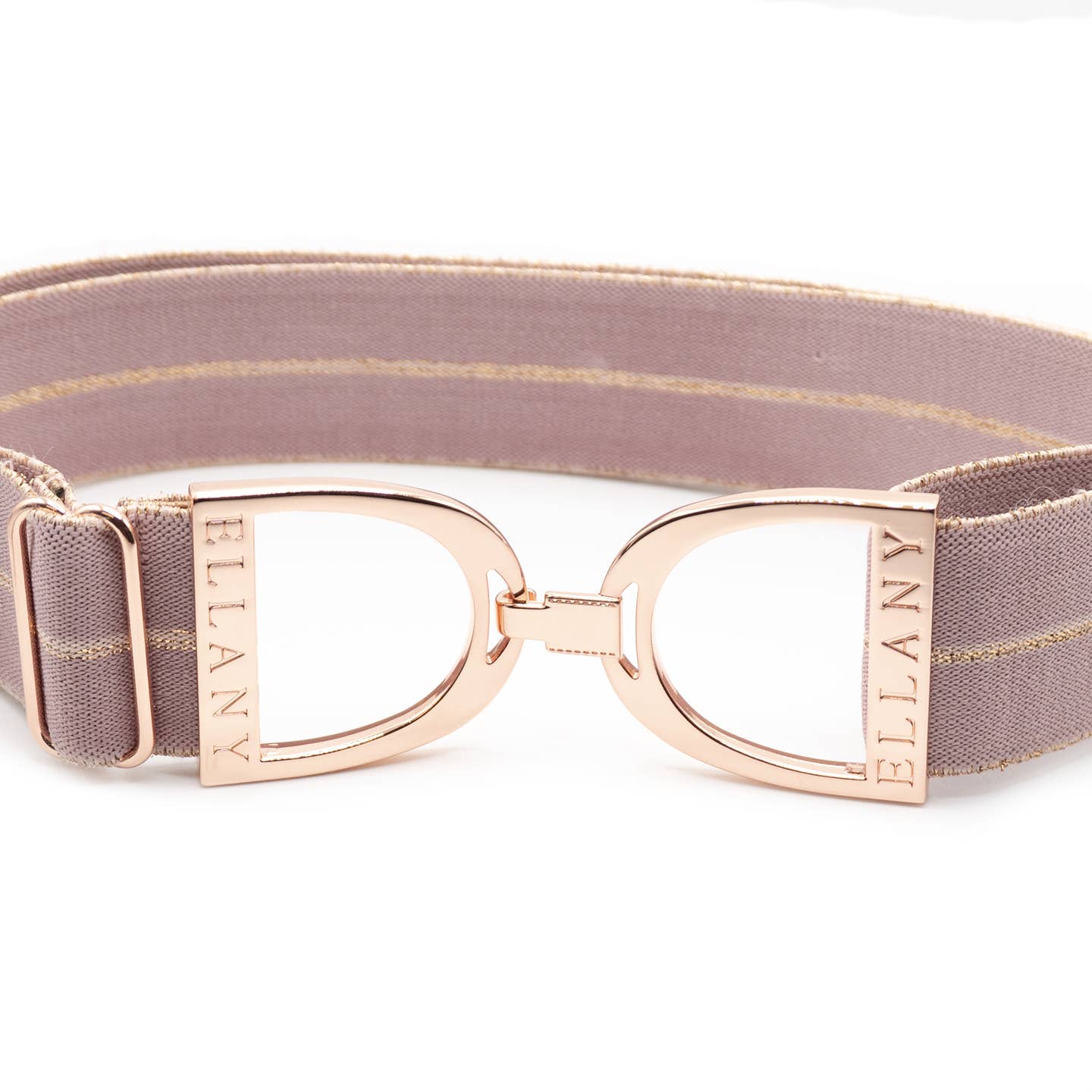 Huston x Ellany Lilac Kaylie 1.5" Rose Gold Stirrup Elastic Belt