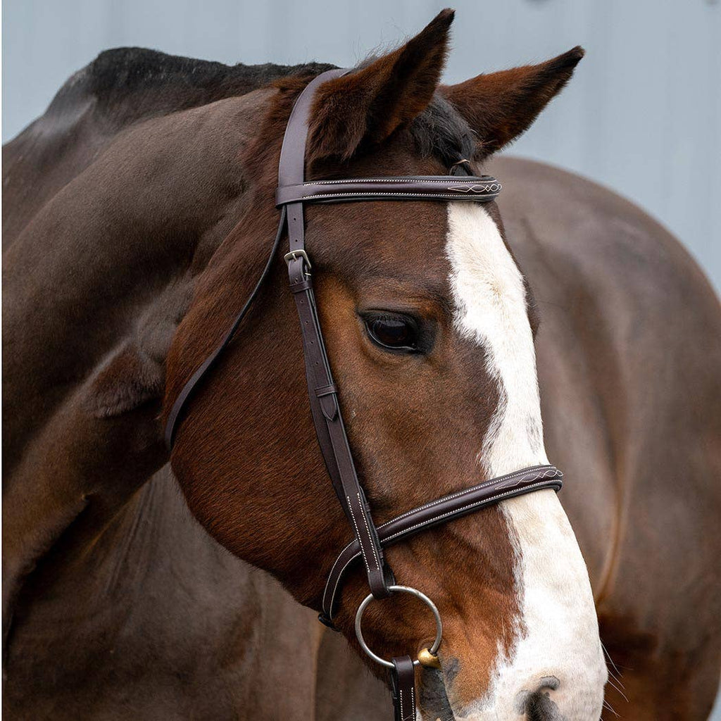 Royal Liverpool - Fancy Raised Leather Hunter Bridle - Havana Brown