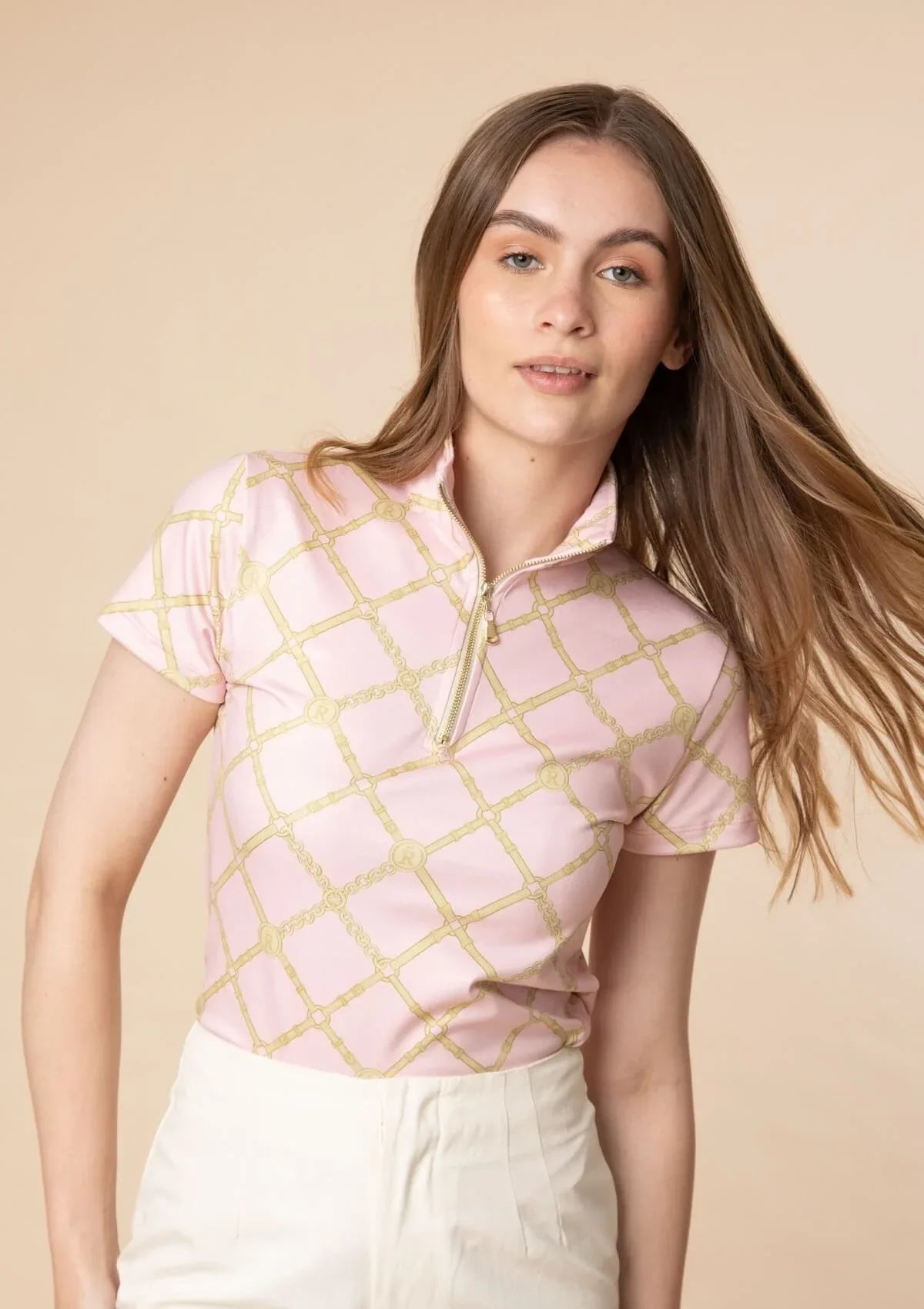 Harmony Midlayer – Beltina Print Rose – Short Sleeve