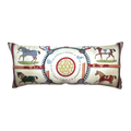 Vintage Hermes Couvertures et Tenues du Jour Ivory Multi Vintage Silk Scarf Lumbar Pillow 35"