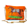 Vintage Hermes Couvertures et Tenues du Jour Orange Scarf Crossbody Bag