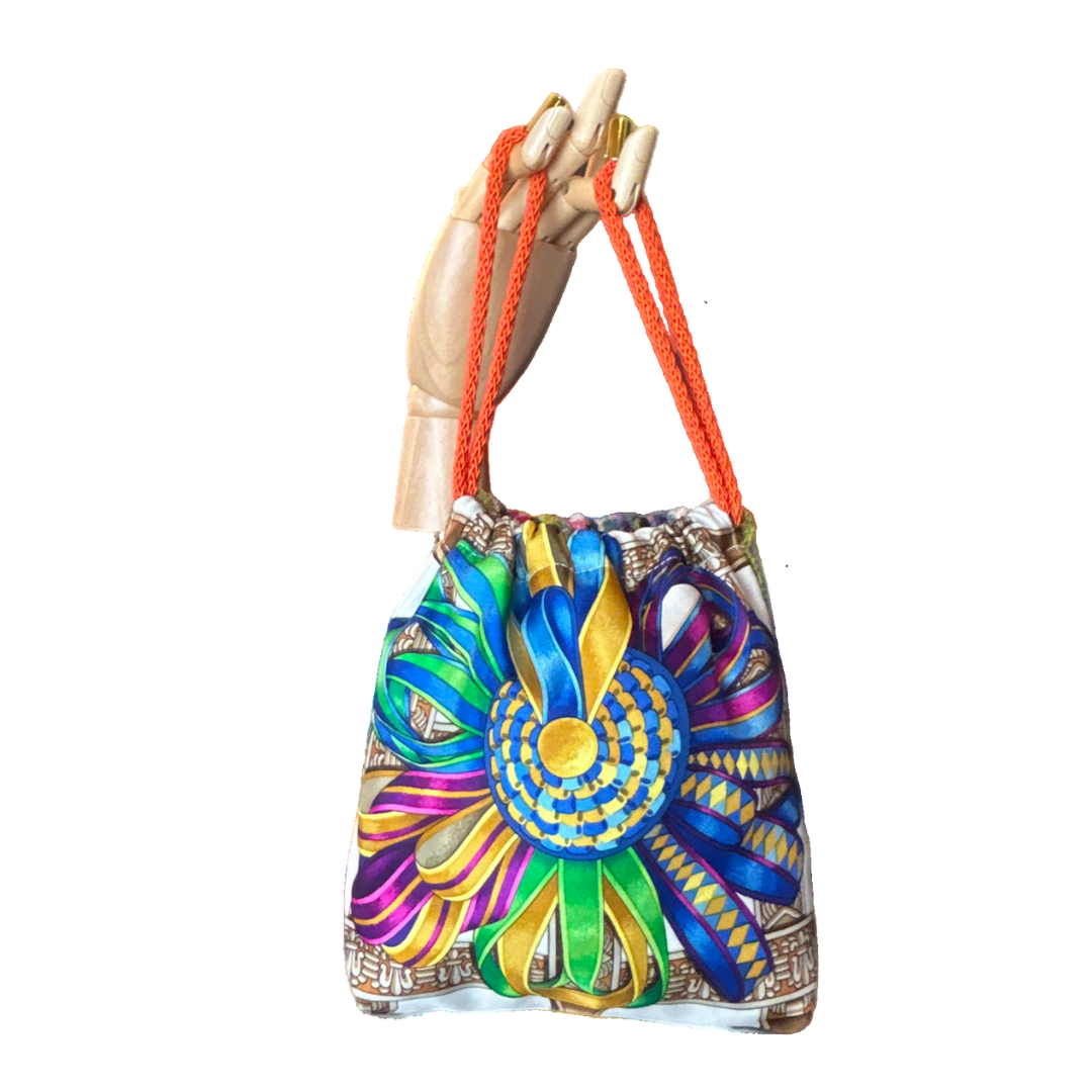 Vintage Rubans du Cheval Blanc Scarf Drawstring Crossbody Bag