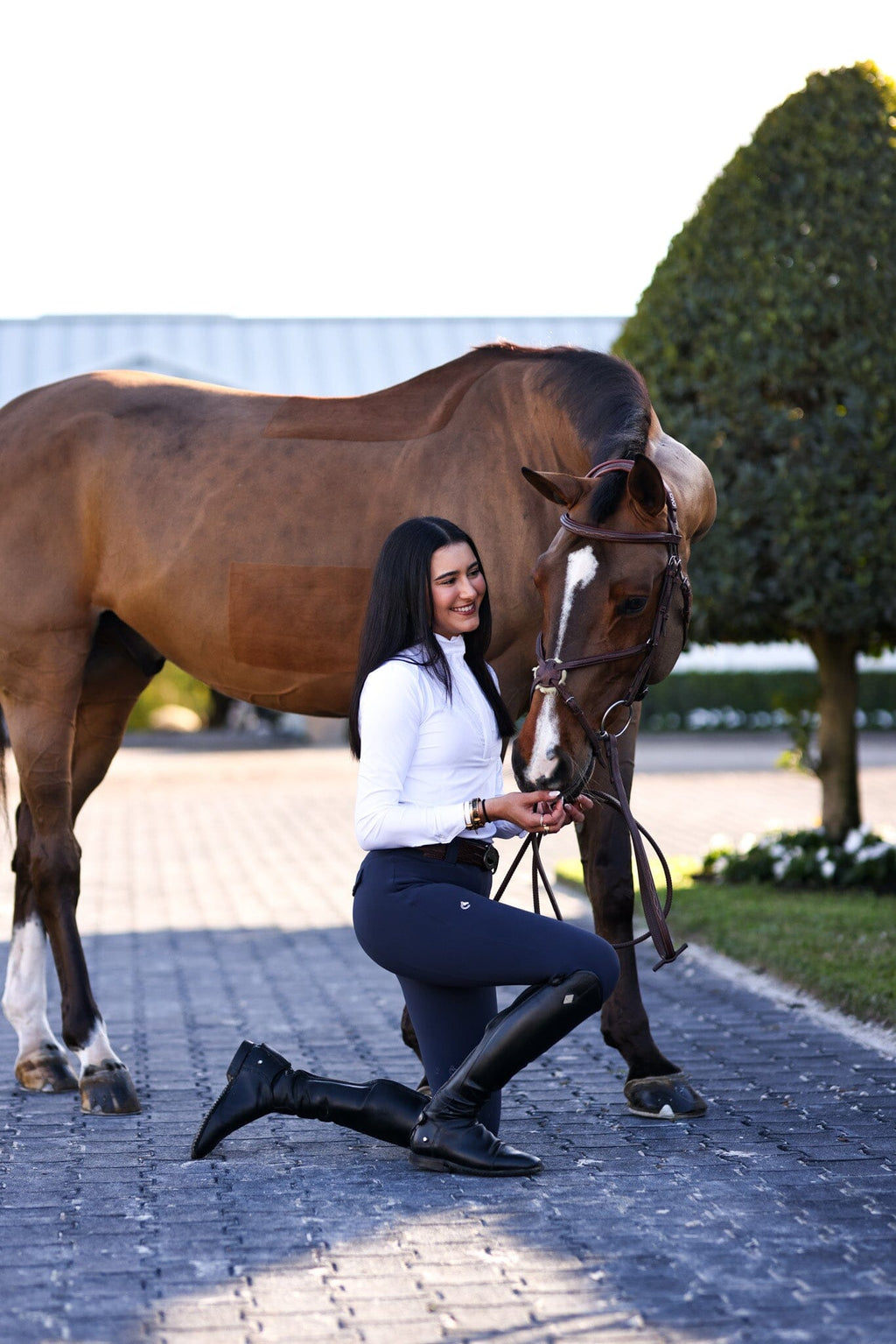 Juliette High Compression Breeches | Steel Blue