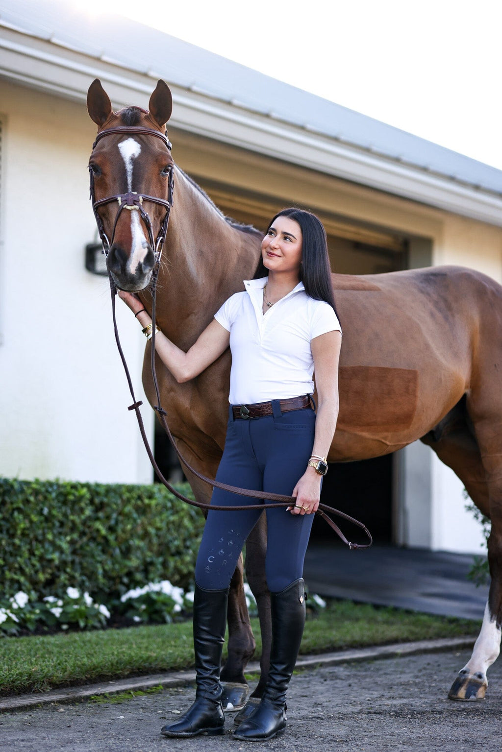 Juliette High Compression Breeches | Steel Blue