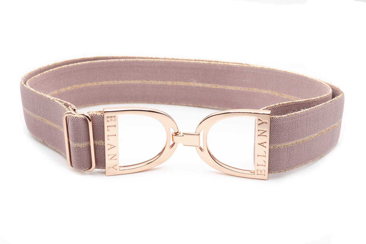 Huston x Ellany Lilac Kaylie - 1.5" Rose Gold Stirrup Elastic Belt