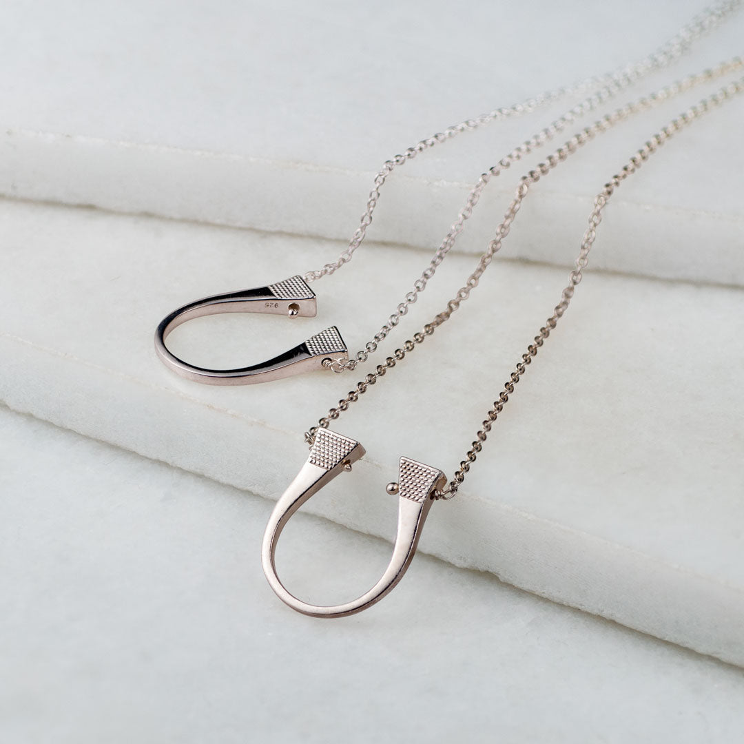 Lucky Nail - Horseshoe Nail Equestrian Necklace in Silver