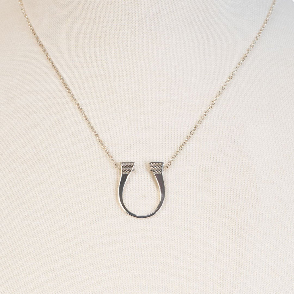Lucky Nail - Horseshoe Nail Equestrian Necklace in Silver