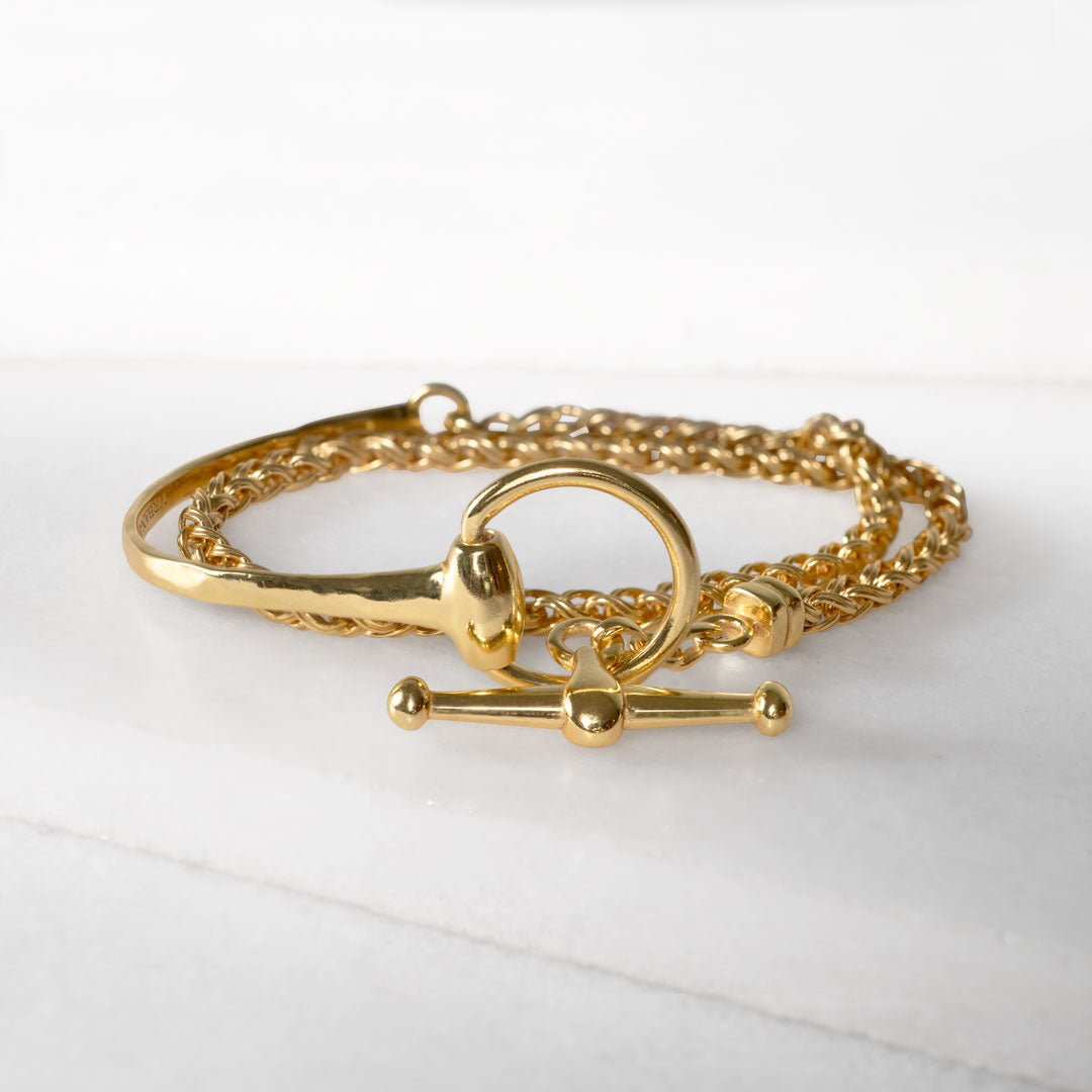 Odeza - Wrap Around Horse Bit Bracelet in Gold