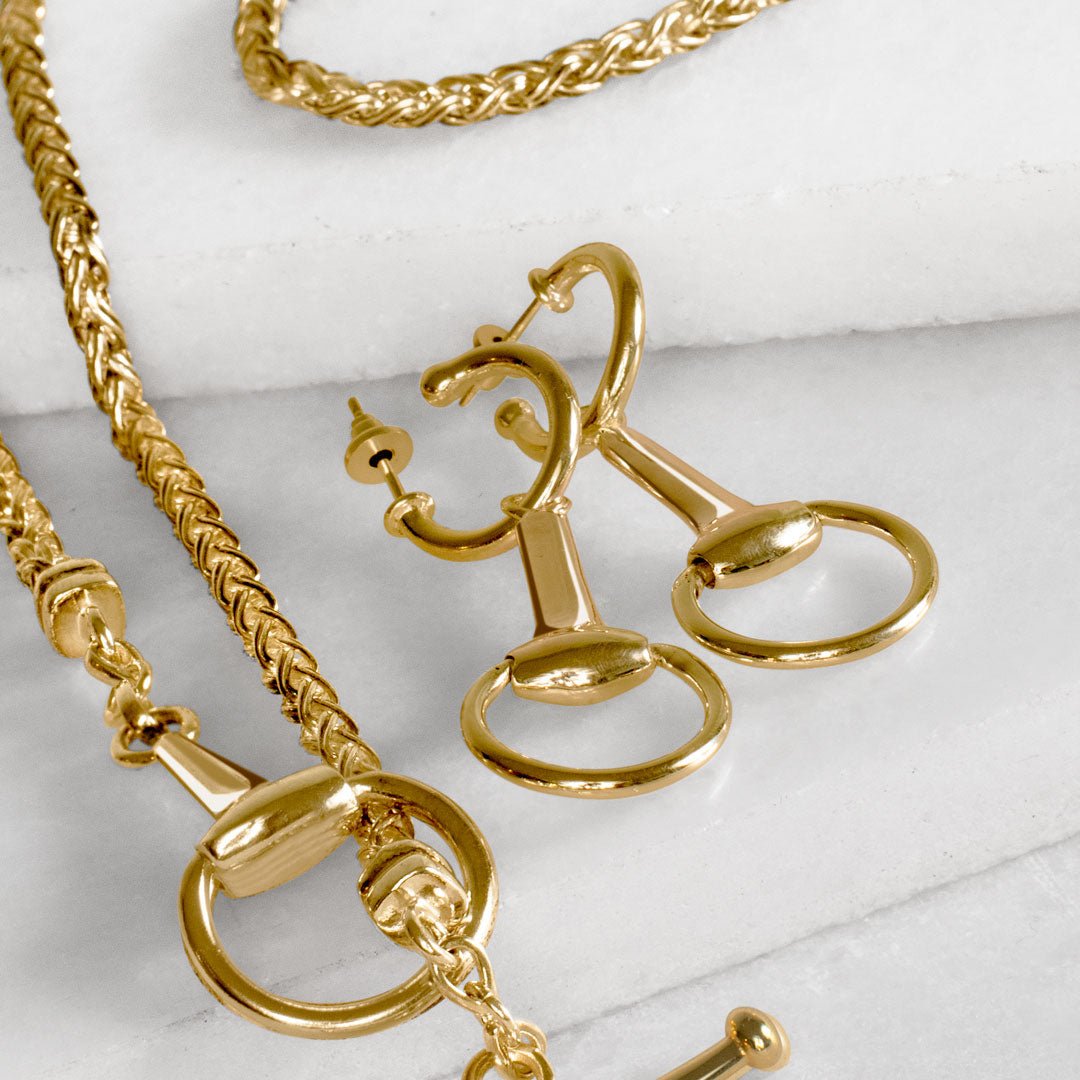 Odeza - Wrap Around Horse Bit Bracelet in Gold