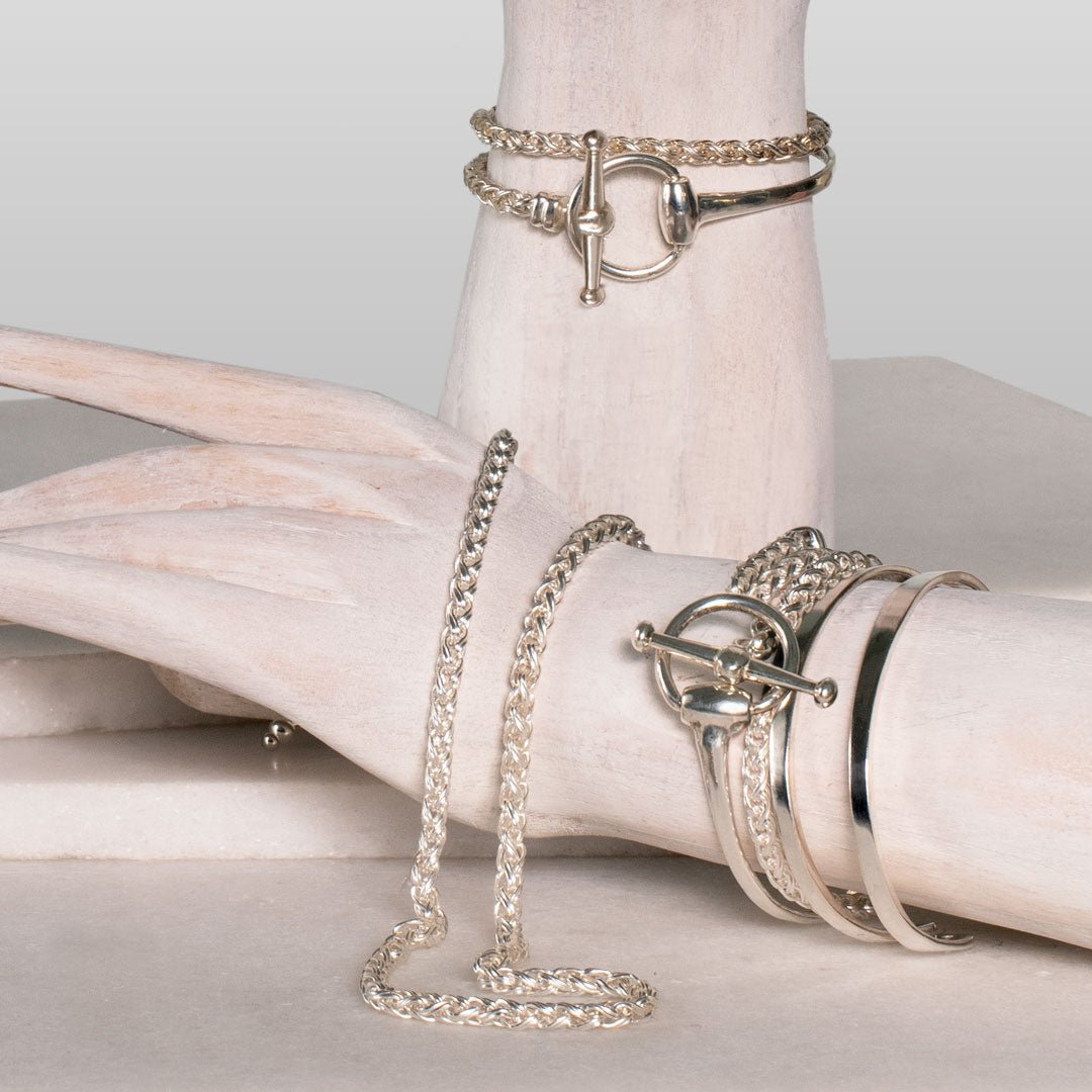 Odeza - Wrap Around Horse Bit Bracelet in Silver