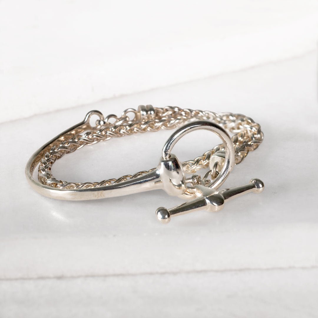 Odeza - Wrap Around Horse Bit Bracelet in Silver