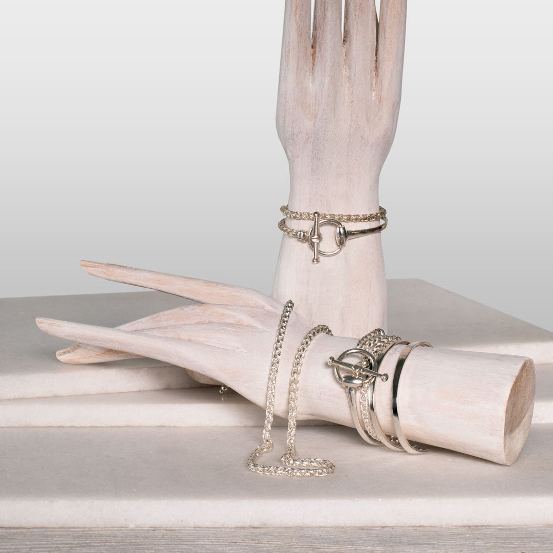 Odeza - Wrap Around Horse Bit Bracelet in Silver