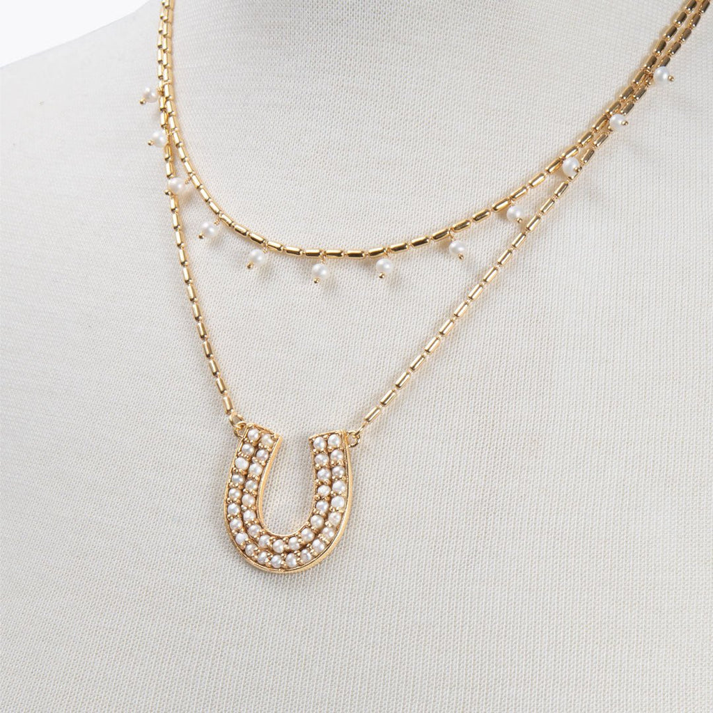 Prism - Pearl Pave Horseshoe Earring