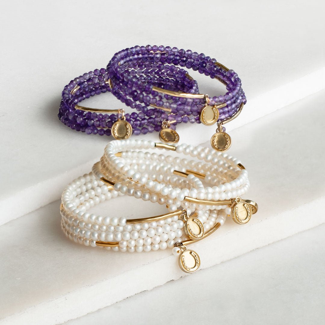 Prism - Pearl Pave Horseshoe Earring
