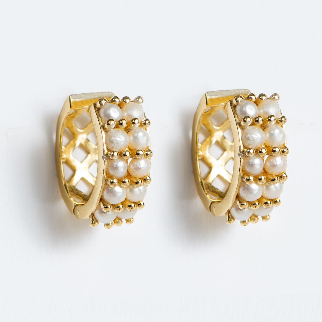 Prism - Pearl Pave Horseshoe Earring