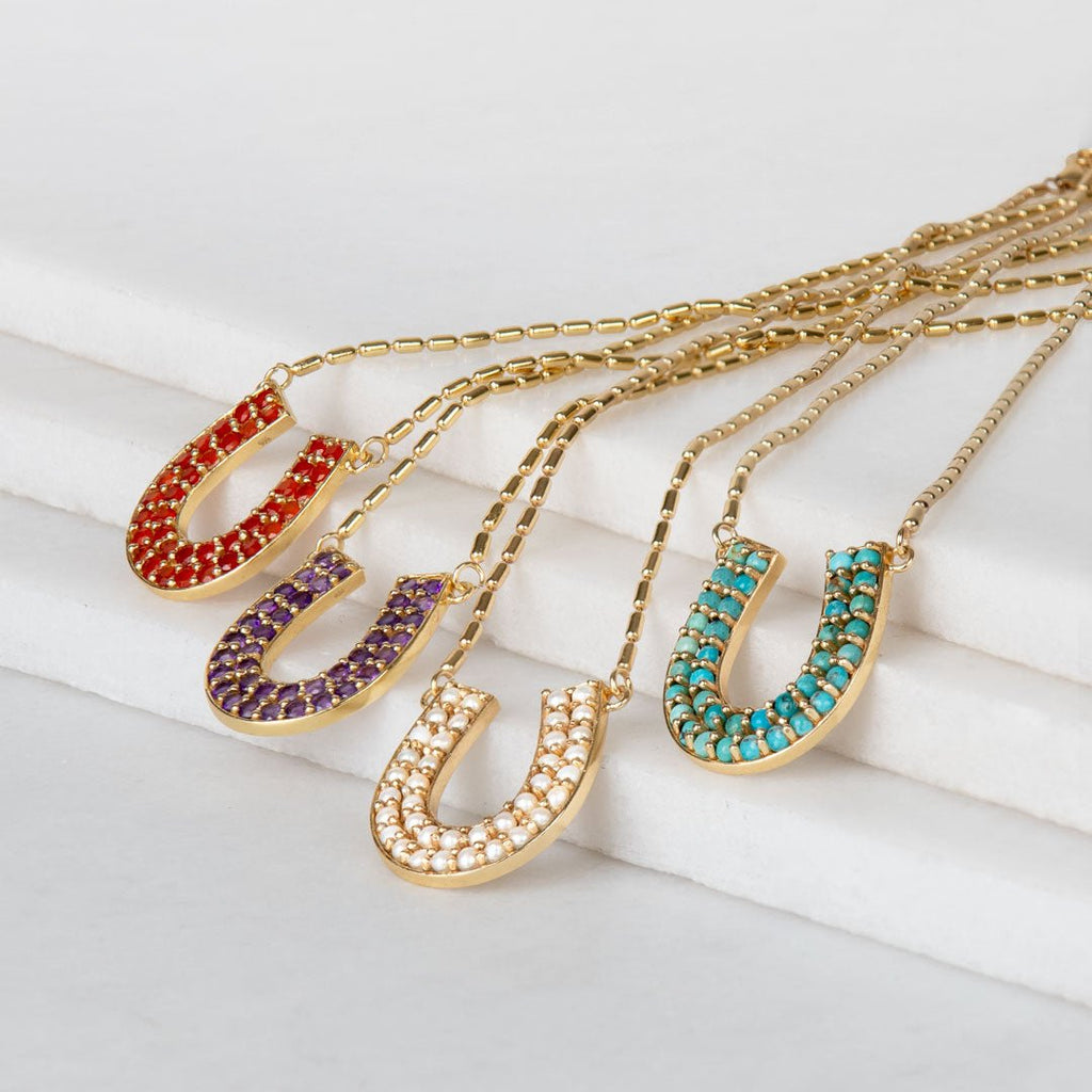 Prism - Pearl Pave Horseshoe Earring