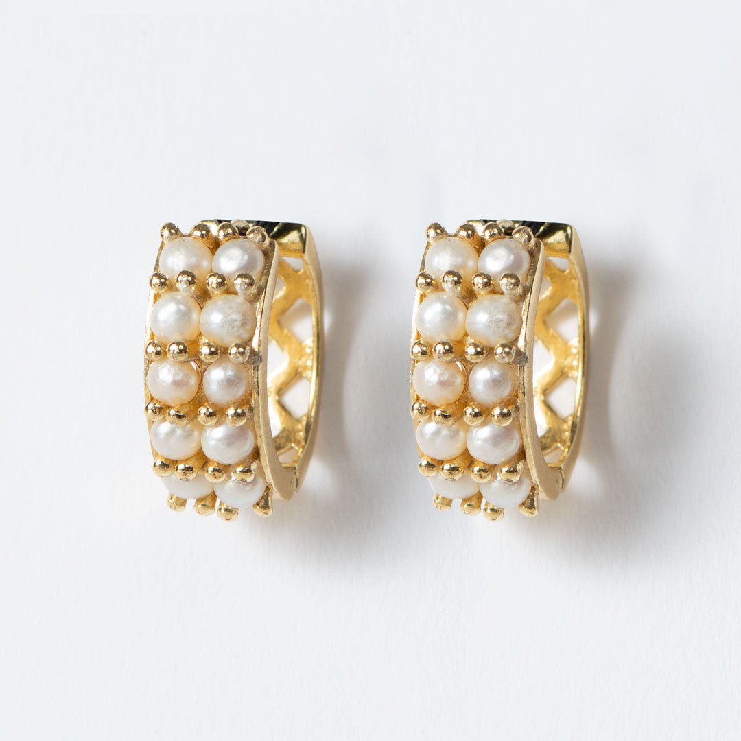 Prism - Pearl Pave Horseshoe Earring