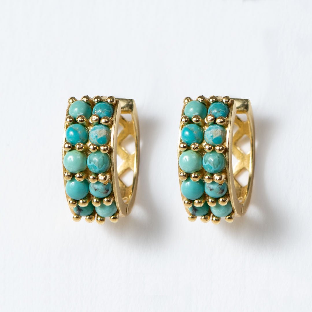 Prism - Turquoise Pave Horseshoe Earring