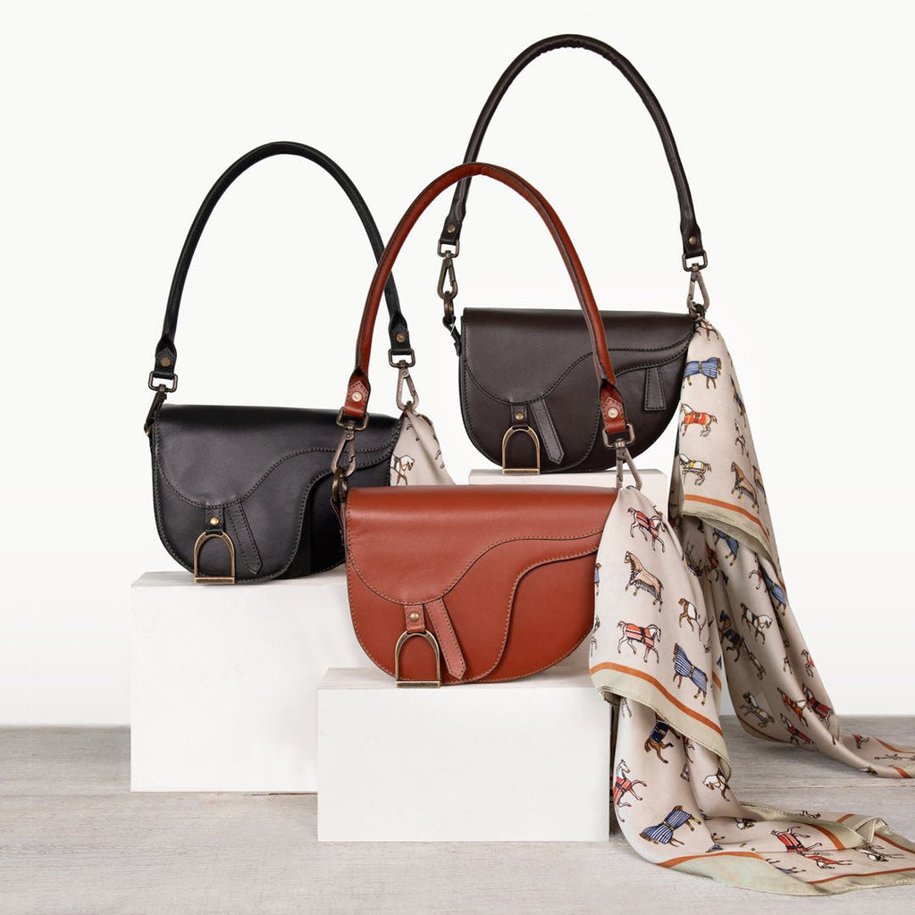 Signature Saddle Bag - Luxury Leather Handbag in Cognac