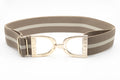 Huston x Ellany Taupe & Cream - 1.5" Gold Stirrup Elastic Belt