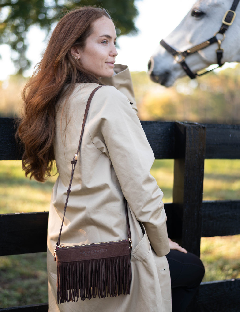 Tucker Tweed Wellington Wristlet Dark Chocolate Fringe | LIMITED EDITION