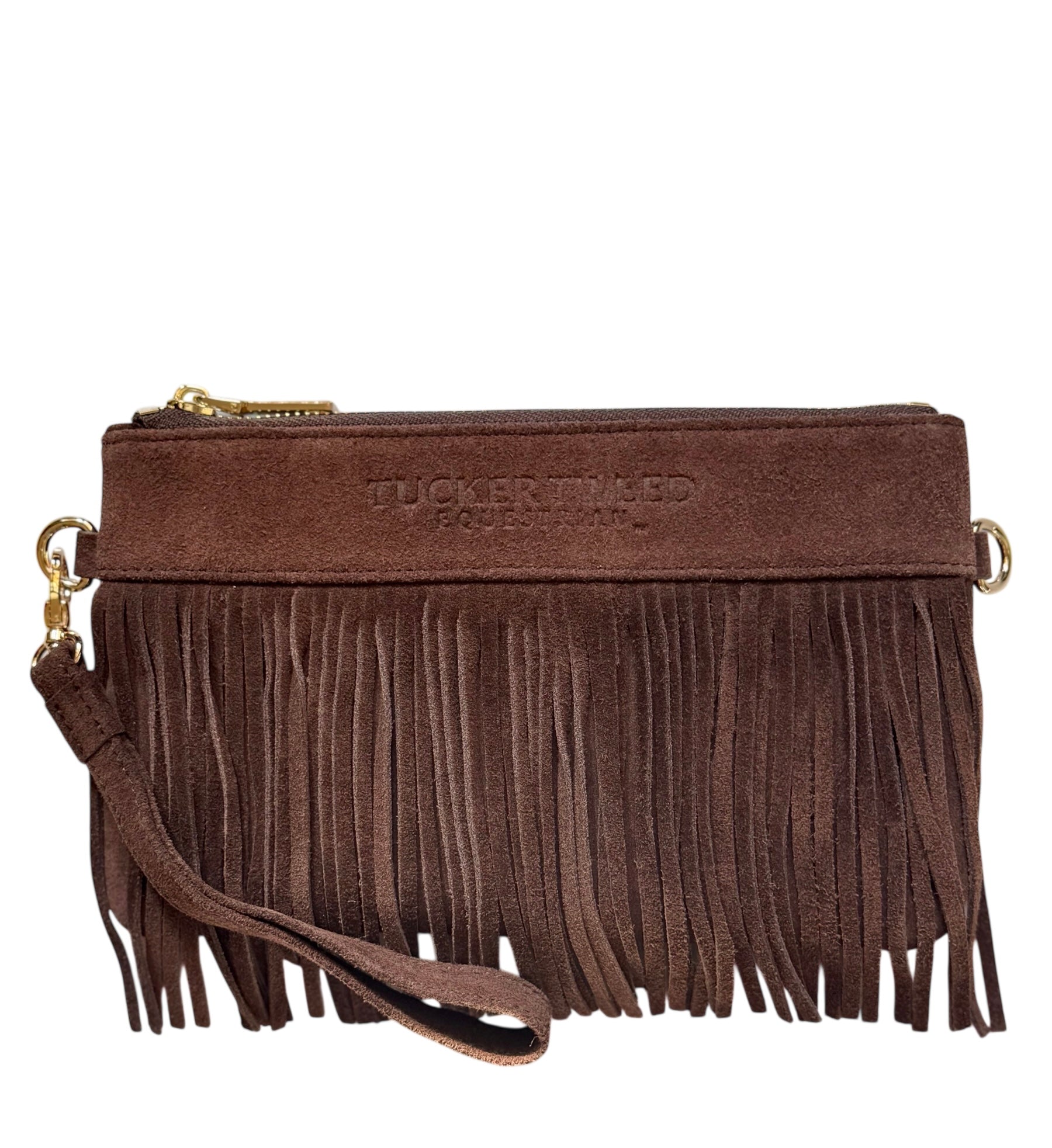 Tucker Tweed Wellington Wristlet Dark Chocolate Fringe | LIMITED EDITION